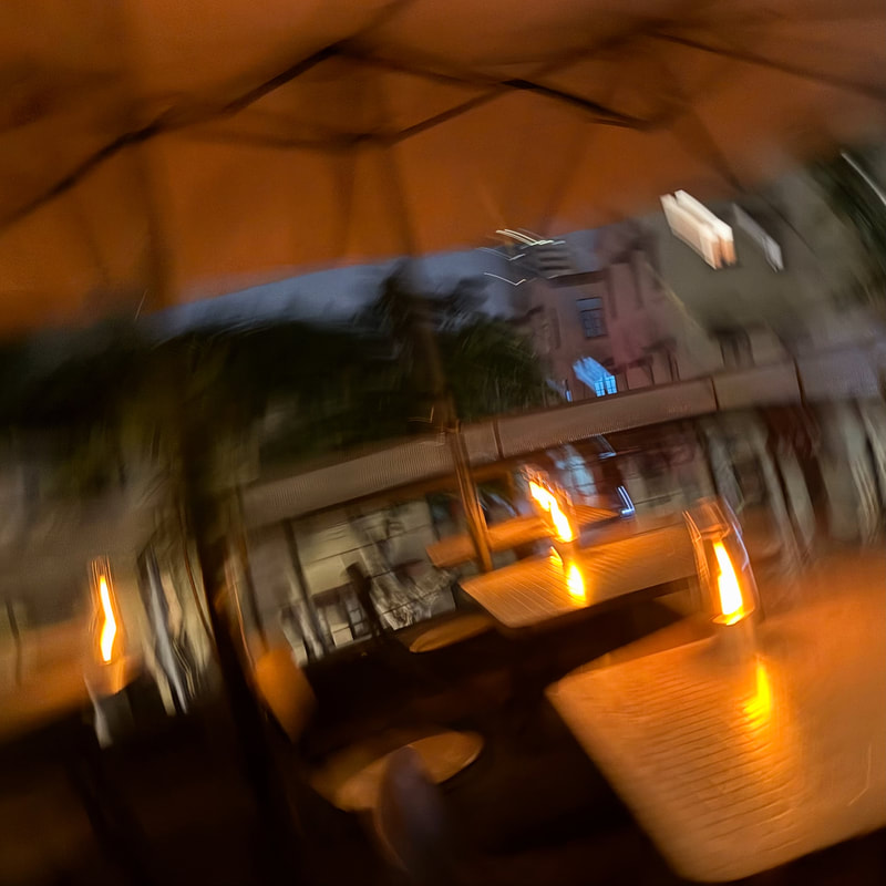 Warm restaurant atmosphere with intimate lighting